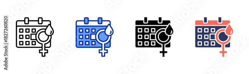 Period icon set multiple style collection