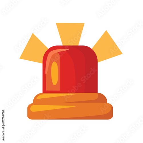 Siren light vector illustration, siren light icon, emergency beacon light clipart, warning light clip art, isolated on white background
