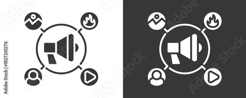 Content Marketing Icon Set Vector Collection Isolated In Black And White