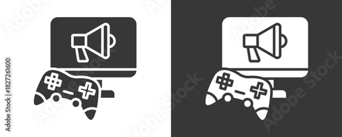 Advertising Icon Set Vector Collection Isolated In Black And White