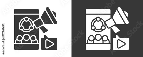 Social Media Marketing Icon Set Vector Collection Isolated In Black And White