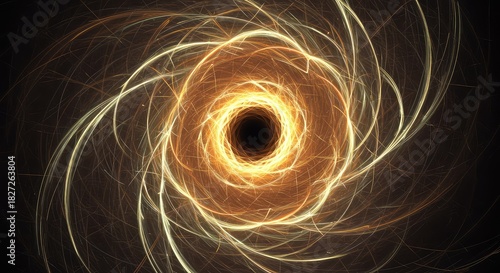 Wallpaper Mural Abstract visualization of time's irregular flow, showcasing chaotic energy within a vibrant spiraling vortex. Digital art background concept, chaos, vortex, digital art Torontodigital.ca