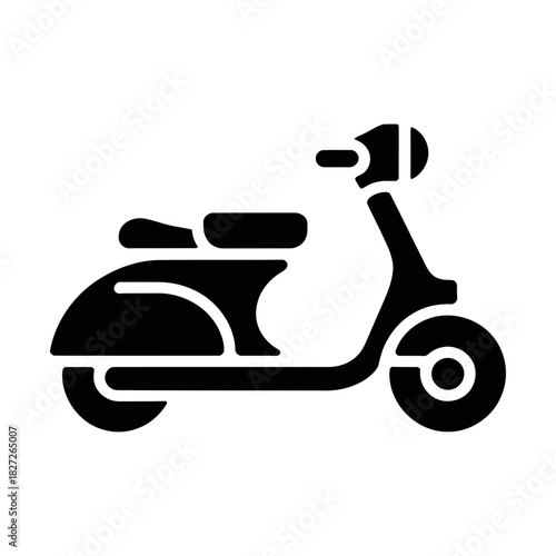 retro scooter glyph icon