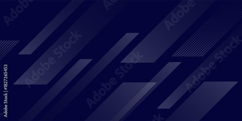 abstract blue geometric banner background with overlapping diagonal layers. vector illustration