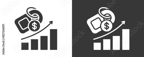 Inflation Icon Set Vector Collection Isolated In Black And White
