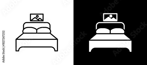Bedroom blackwhite icon