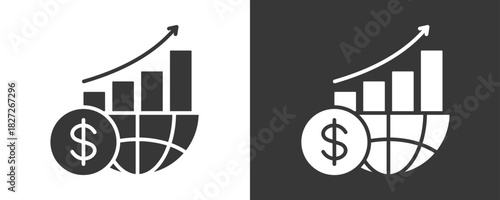 Financial Icon Set Vector Collection Isolated In Black And White