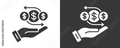 Cash Flow Icon Set Vector Collection Isolated In Black And White