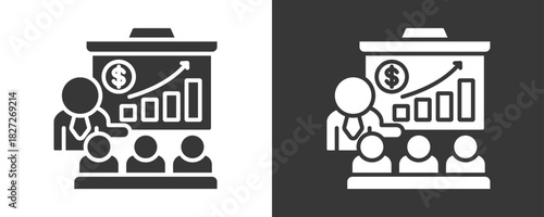 Presentation Icon Set Vector Collection Isolated In Black And White