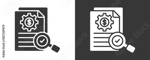 Audit Icon Set Vector Collection Isolated In Black And White