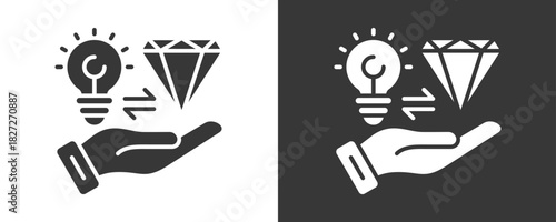 Business Value Icon Set Vector Collection Isolated In Black And White