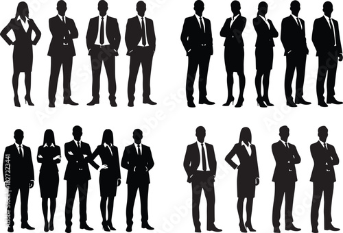 Business people, set of vector silhouettes