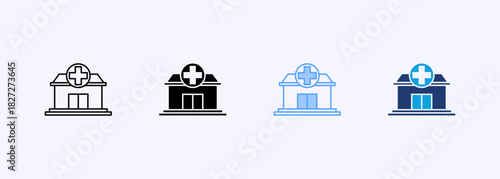 Health Clinic Icon Set Multiple Style Collection Element For Design