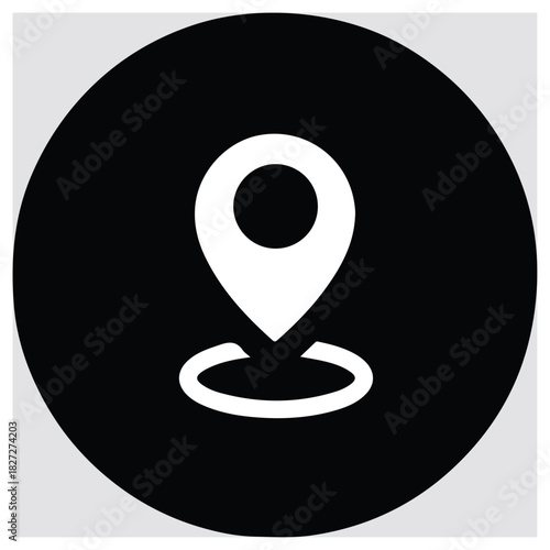 Location pin icon indicating map position or navigation isolated on white background, Vector