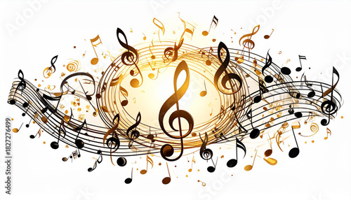 Precise Pen Musical Staves Doodles for Recital Program