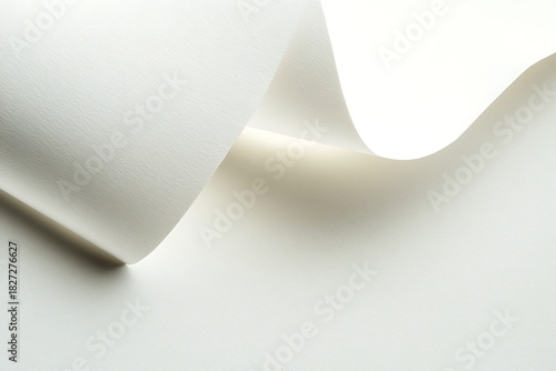 Abstract Design White Paper Curl Texture Minimalist Background, Elegant Simple Look