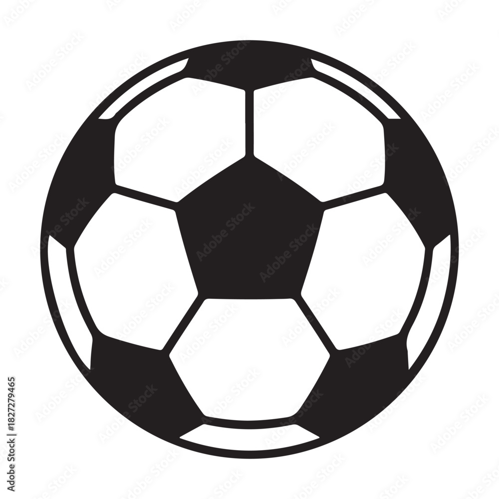 Fototapeta premium Classic soccer ball design in a bold black and white silhouette