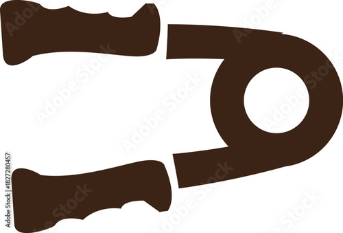 Isolated brown carpal expander fitness equipment for wrist and forearm strength training and rehabilitation tool on a white background