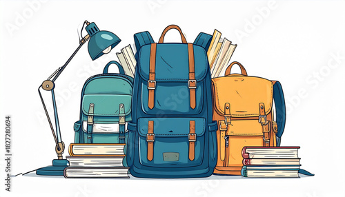 Simple Ink Backpack Doodles for School Supply Promo