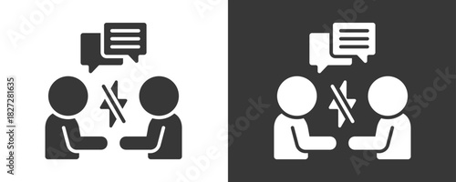 Conflict Resolution Icon Set Vector Collection Isolated In Black And White