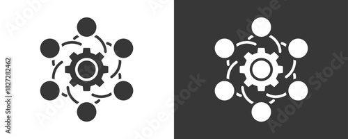 Team Building Icon Set Vector Collection Isolated In Black And White