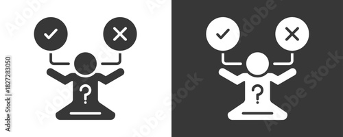 Decision Icon Set Vector Collection Isolated In Black And White