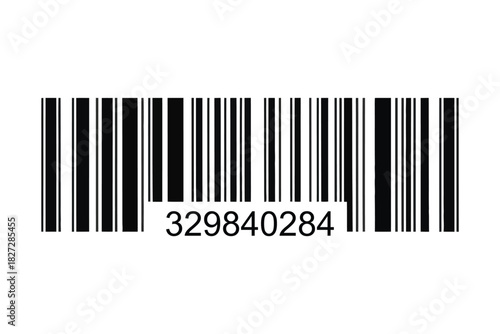 Barcode Illustration with Numeric Digits in Clean Modern Vector Style on White Background for Product Identification, Scanning, Tracking, Inventory Management, and Professional Label Design