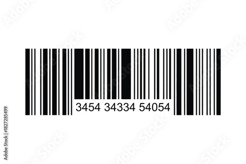 Barcode Illustration with Numeric Digits in Clean Modern Vector Style on White Background for Product Identification, Scanning, Tracking, Inventory Management, and Professional Label Design