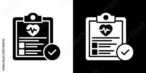Health Report Icon Vector Illustration. Flat Style Design Created For Creative Flexibility In Light And Dark Versions. 
