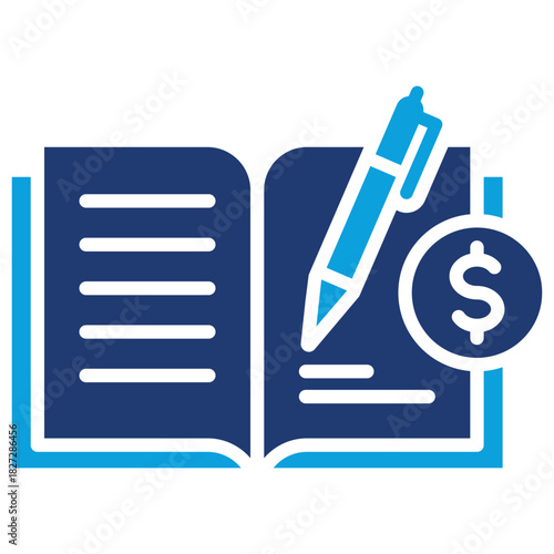 Education Payment Flat Blue Icon