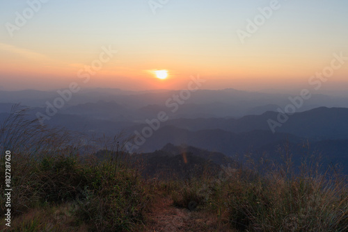 Layered Mountain Ranges at Sunrise with Breathtaking Vista Vol3