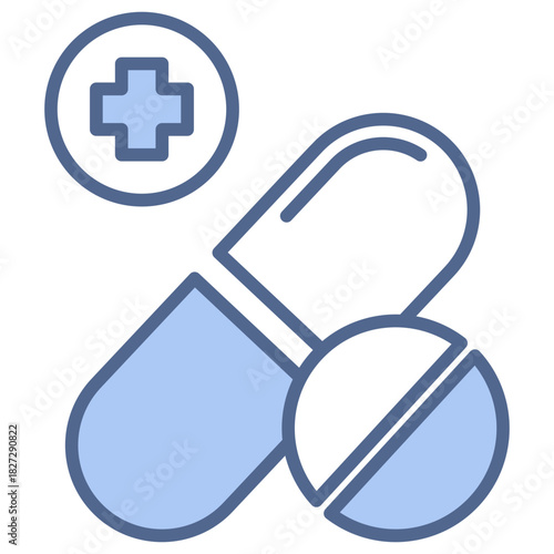 Placebo Pill Blue Icon Style