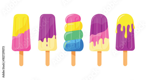 Indulge in vibrant summer fun with these sweet popsicle treats, perfect for adding a playful touch to your designs and capturing the joy of childhood