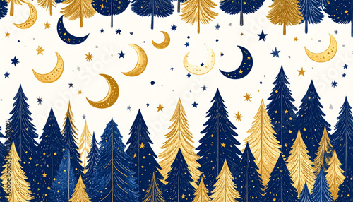 Minimal Pencil Star & Moon Doodles for Meditation App Homepage