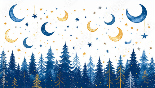 Minimal Pencil Star & Moon Doodles for Meditation App Homepage