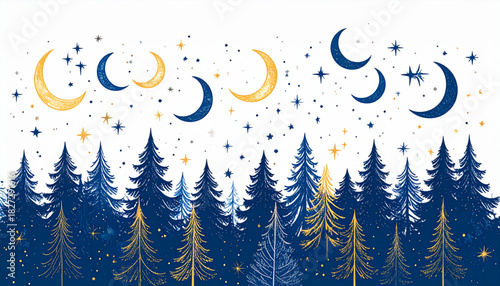 Minimal Pencil Star & Moon Doodles for Meditation App Homepage