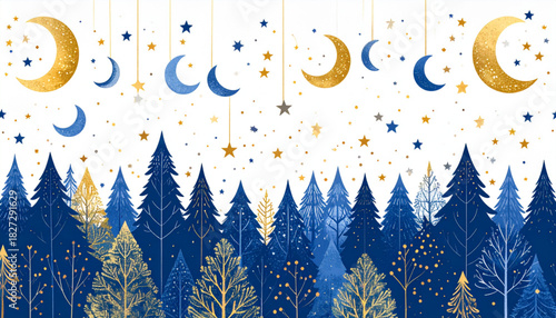 Minimal Pencil Star & Moon Doodles for Meditation App Homepage