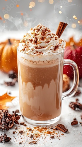 Warm and Inviting Cup of Hot Chocolate Garnished with Fluffy Whipped Cream on a Cozy Table