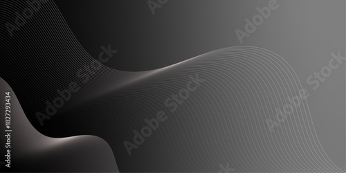 Abstract dark gray lines, with smooth curves. A visually stunning, and modern background design that can be used for various purposes.