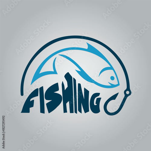 Dynamic Fishing Badge with Fish Emblem and Hook