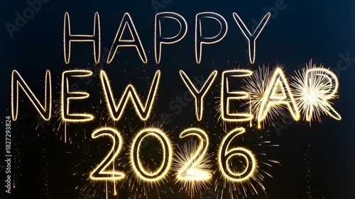 Happy New Year 2026 Golden Celebration Banner