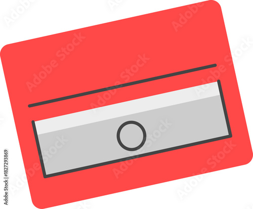 Simple Flat Design Pencil Sharpener Stationery Tool Education Icon