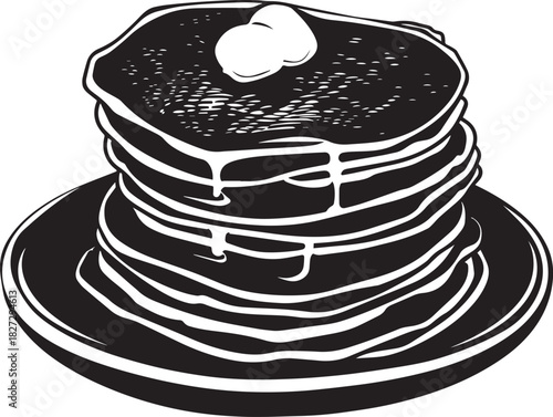 Pancakes icon clean simple silhouette