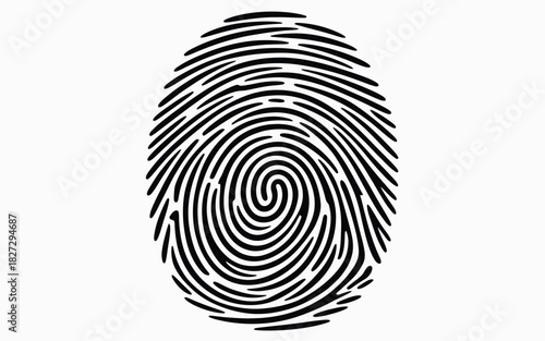 Fingerprint Illustration in Vector Style Featuring Detailed Thumbprint Pattern, Isolated on Transparent Background for Security, Identification, Biometric Scanning, and Digital Authentication Design