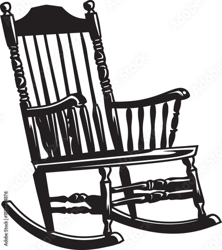Rocking Chair icon clean simple silhouette
