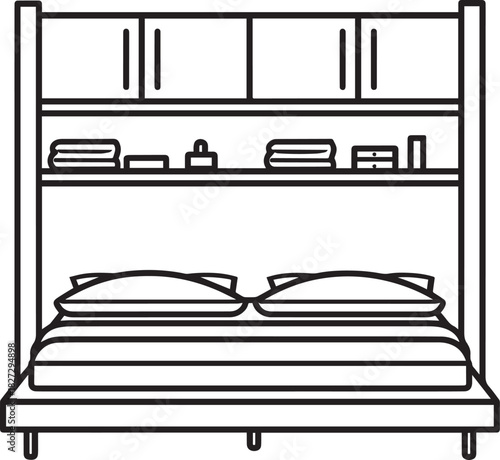 Murphy Bed icon clean simple outline