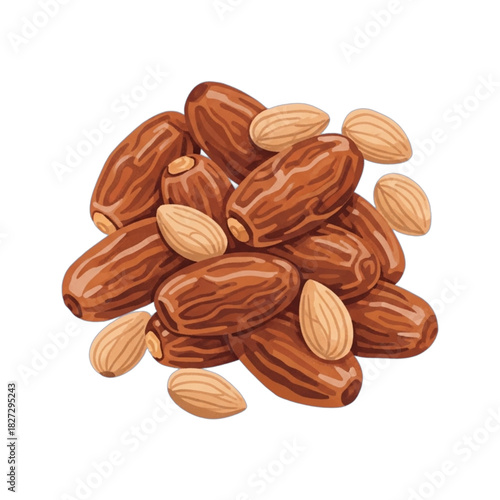 Dates and Almonds A Sweet and Nutty Delight.