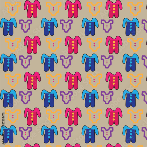 Seamless Baby Cloth Pattern.Perfect for use in baby shower invitations,nursery decor,children's apparel,textile design,packaging,digital,print,invitations,web,children theme,and other related project.