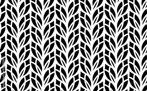 Flower geometric pattern. Seamless vector background. White and black ornament. Ornament for fabric, wallpaper, packaging. Decorative print.