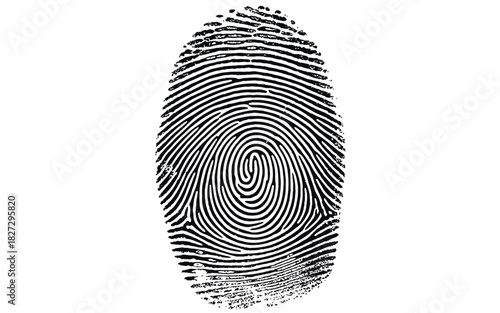 Fingerprint Vector Art Featuring Detailed Thumbprint Pattern, Isolated on Transparent Background for Security, Identification, Biometric Scanning, Digital Authentication, and Modern Tech design